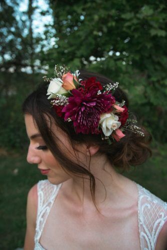 Floral Crown Modern Boho Orchard Wedding