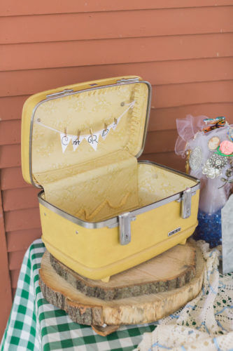 gina & justin wedding card suitcase