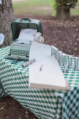 gina & justin wedding guest book