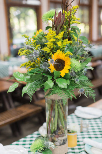 gina & justin wedding centerpieces