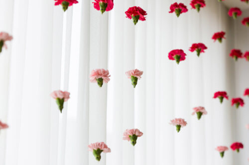 floral curtain backdro