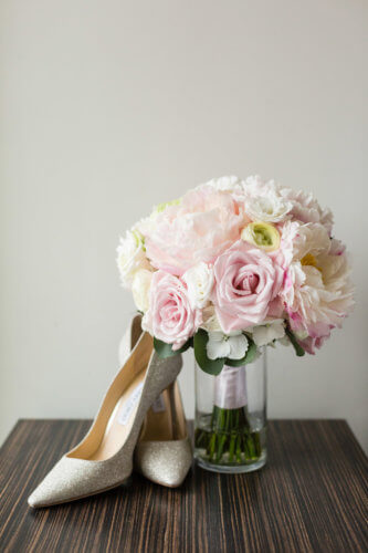 shoes and bouquet