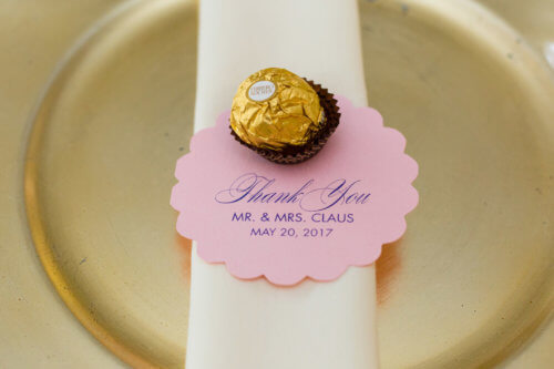 wedding favors and thank you card