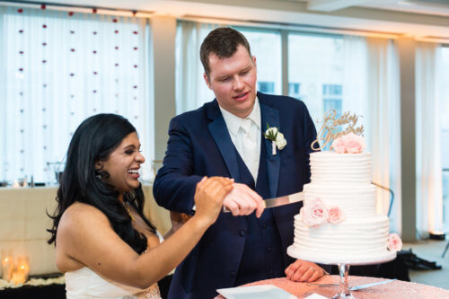 cutting the cake