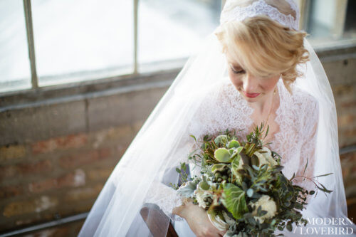 Bride with Veil. Photo credit: The Modern Lovebird