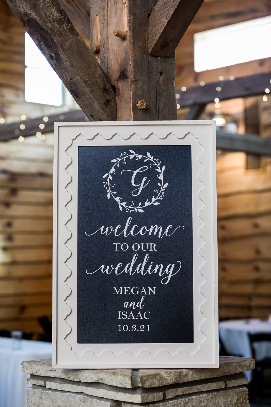 wedding reception chalkboard welcome sign