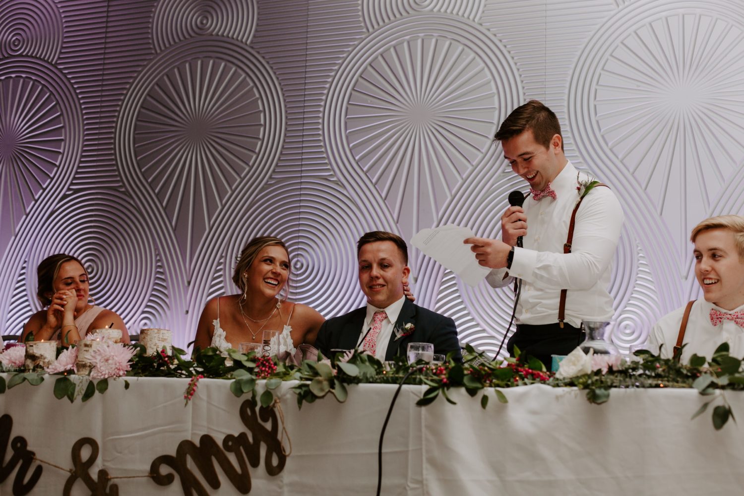 groomsman speech at Iowa wedding reception 