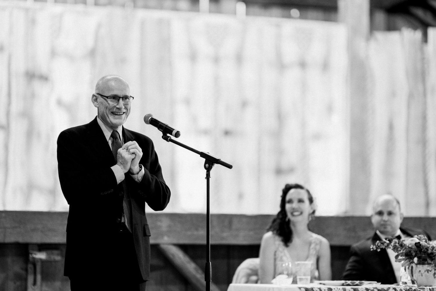 Dad father of the bride toast speech at Iowa wedding reception 