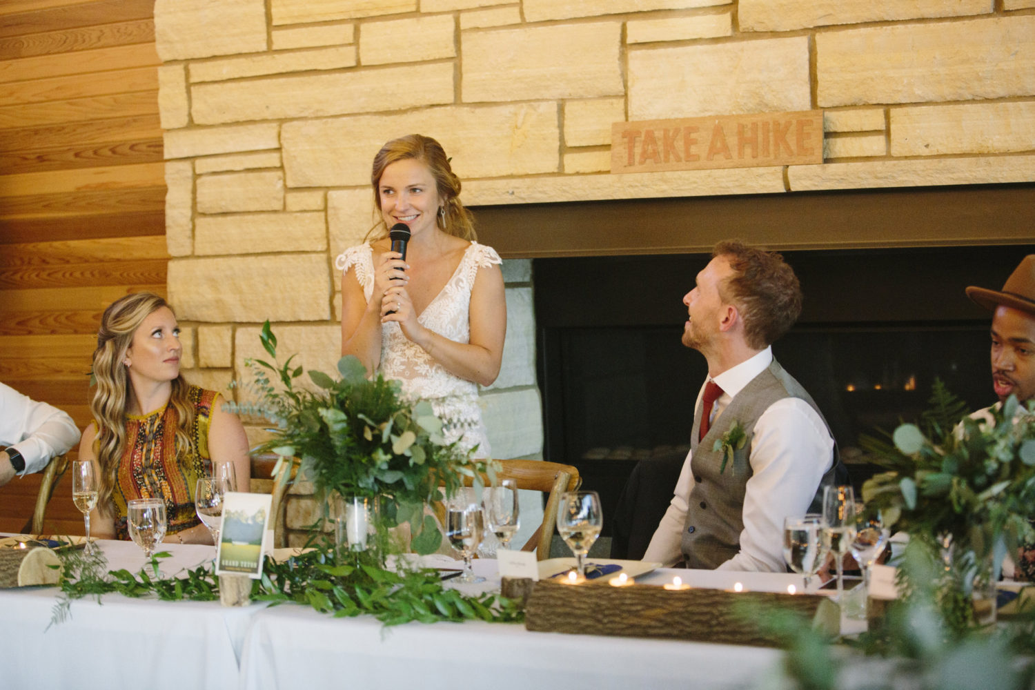 Bride toast speech at Iowa wedding reception 