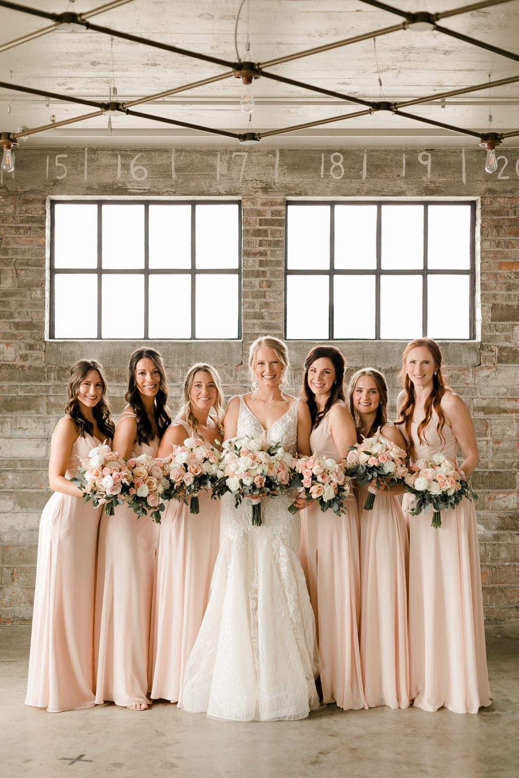 Cedar Rapids Iowa Blush Pink Harmac Wedding bridal party