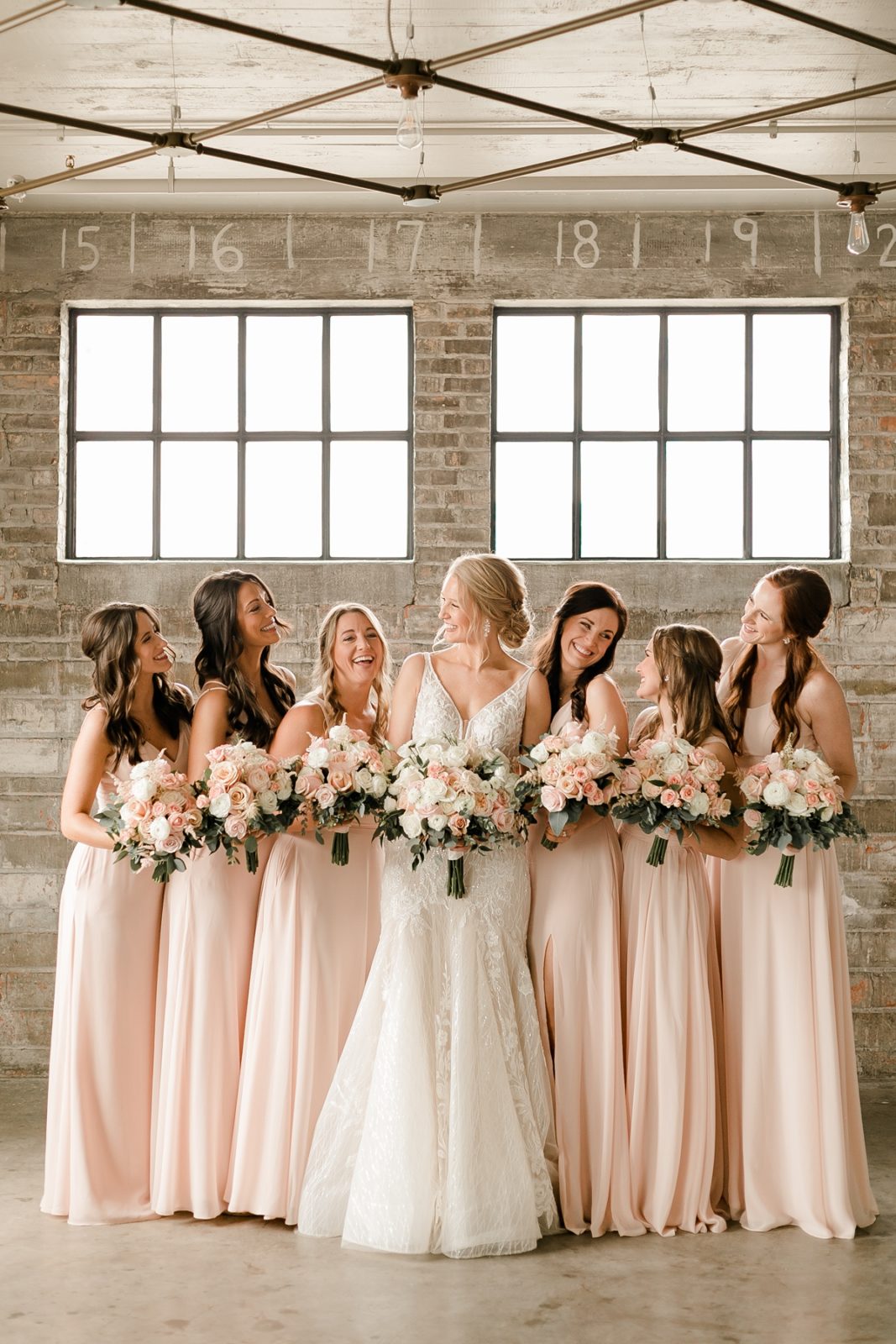 Cedar Rapids Iowa Blush Pink Harmac Wedding bridesmaids