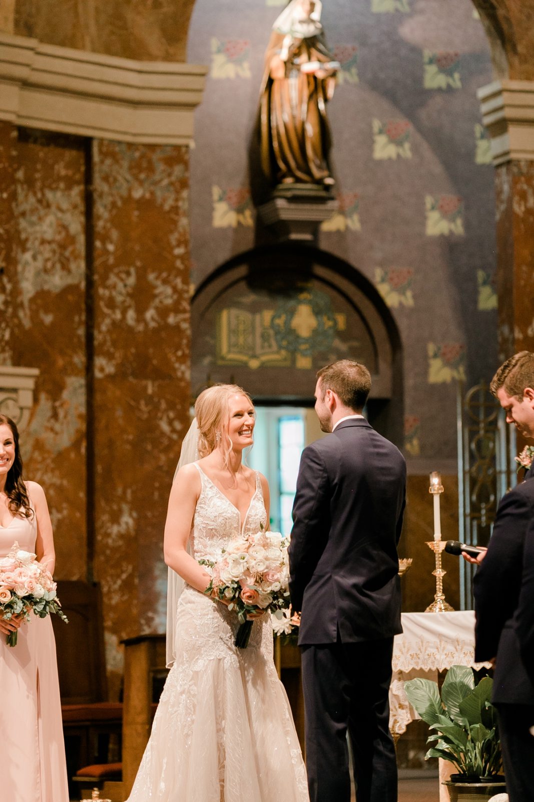 St Patricks Catholic Church In Cedar Rapids Wedding bride and groom