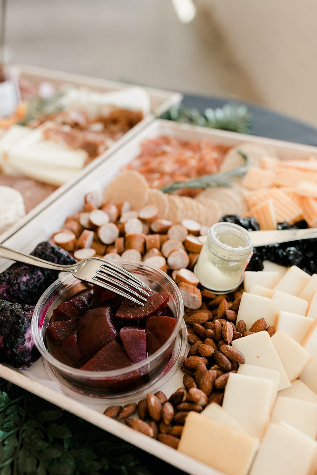 Cedar Rapids Iowa Blush Pink Harmac Wedding snack table