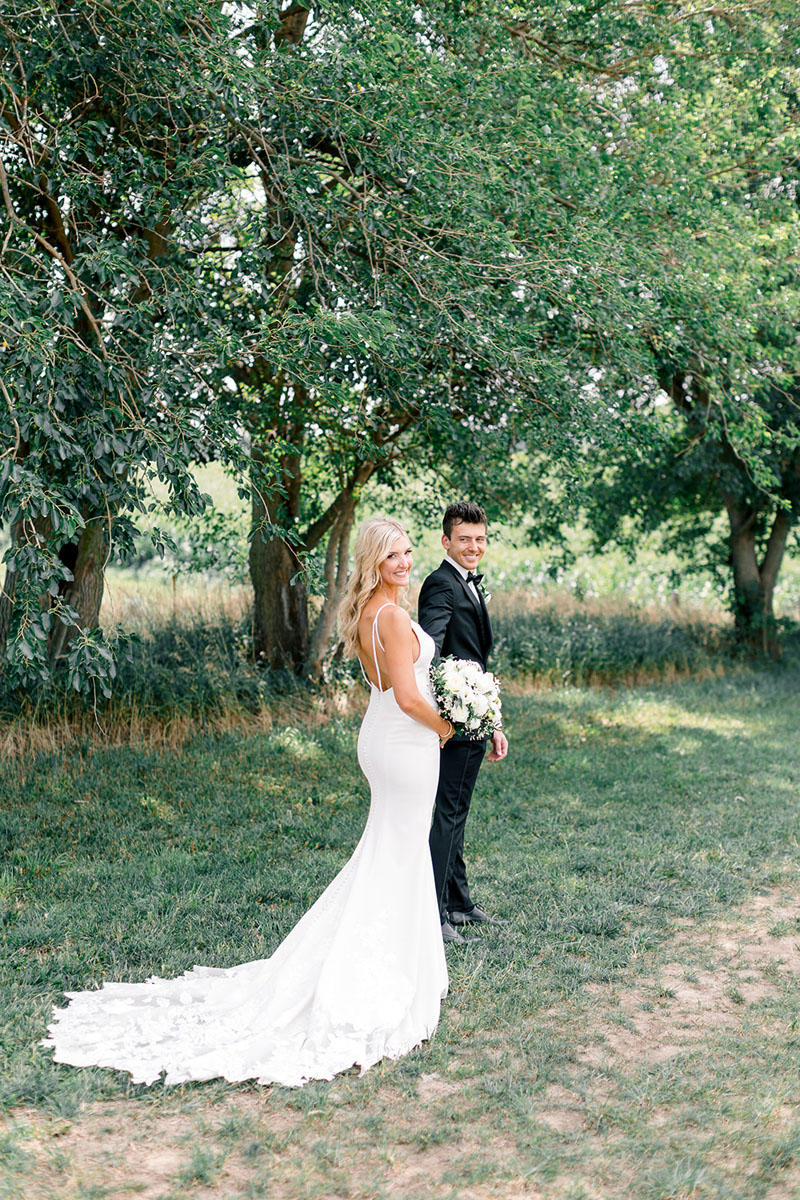 beautiful train wedding gown walker homestead