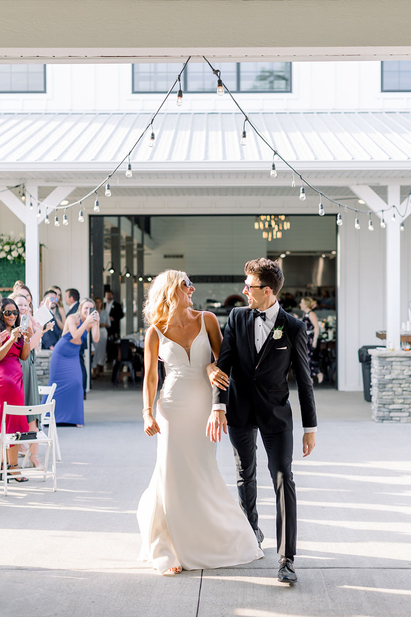 Laughing Entrance of Bride & Groom at Walker Homestead