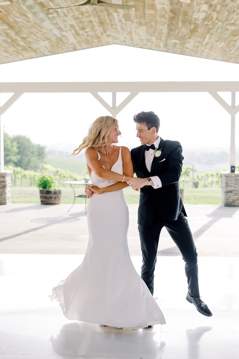 First Dance at Walker Homestead on White Dance Floor