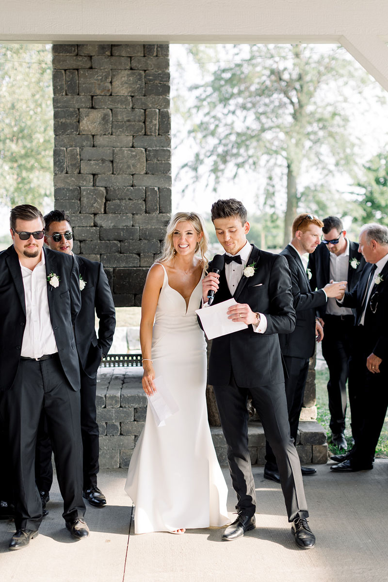 Bride & Groom Toast by the Fireplace at Walker Homestead